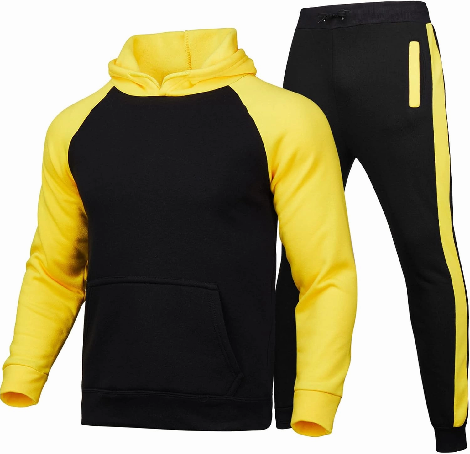 Big and Tall Track Suits for Men Set Cotton Workout Sports Hooded Sweatsuit Casual Athletic Pant 2 Piece Outfits