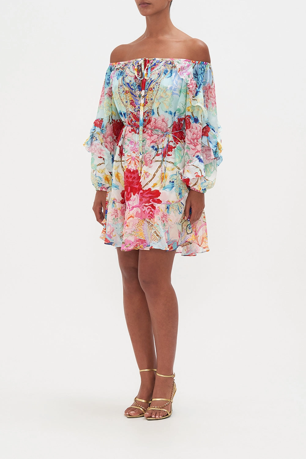BLOUSON FRILL SLEEVE DRESS GO STAG