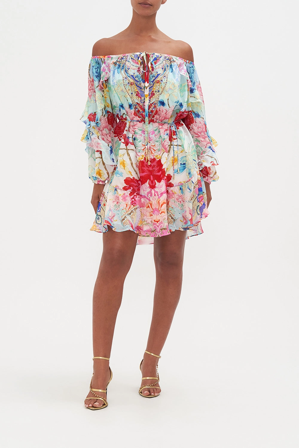 BLOUSON FRILL SLEEVE DRESS GO STAG