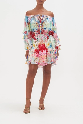BLOUSON FRILL SLEEVE DRESS GO STAG