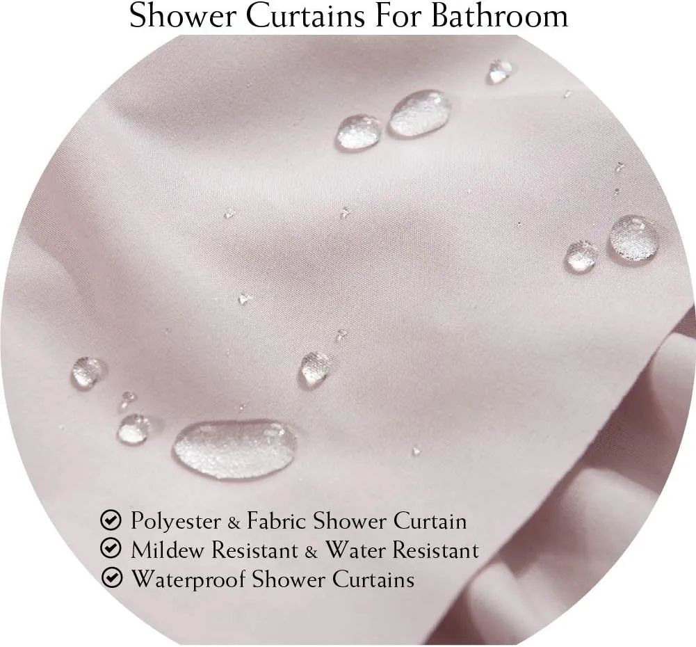 Blush Shower Curtain,36-inches Wide Stall,Pink Ruffled Bath Curtains for Bathroom,Fabric Farmhouse Decor,Soft Touch Decorative Cloth Texture,(72 inch Long,1 Panel)