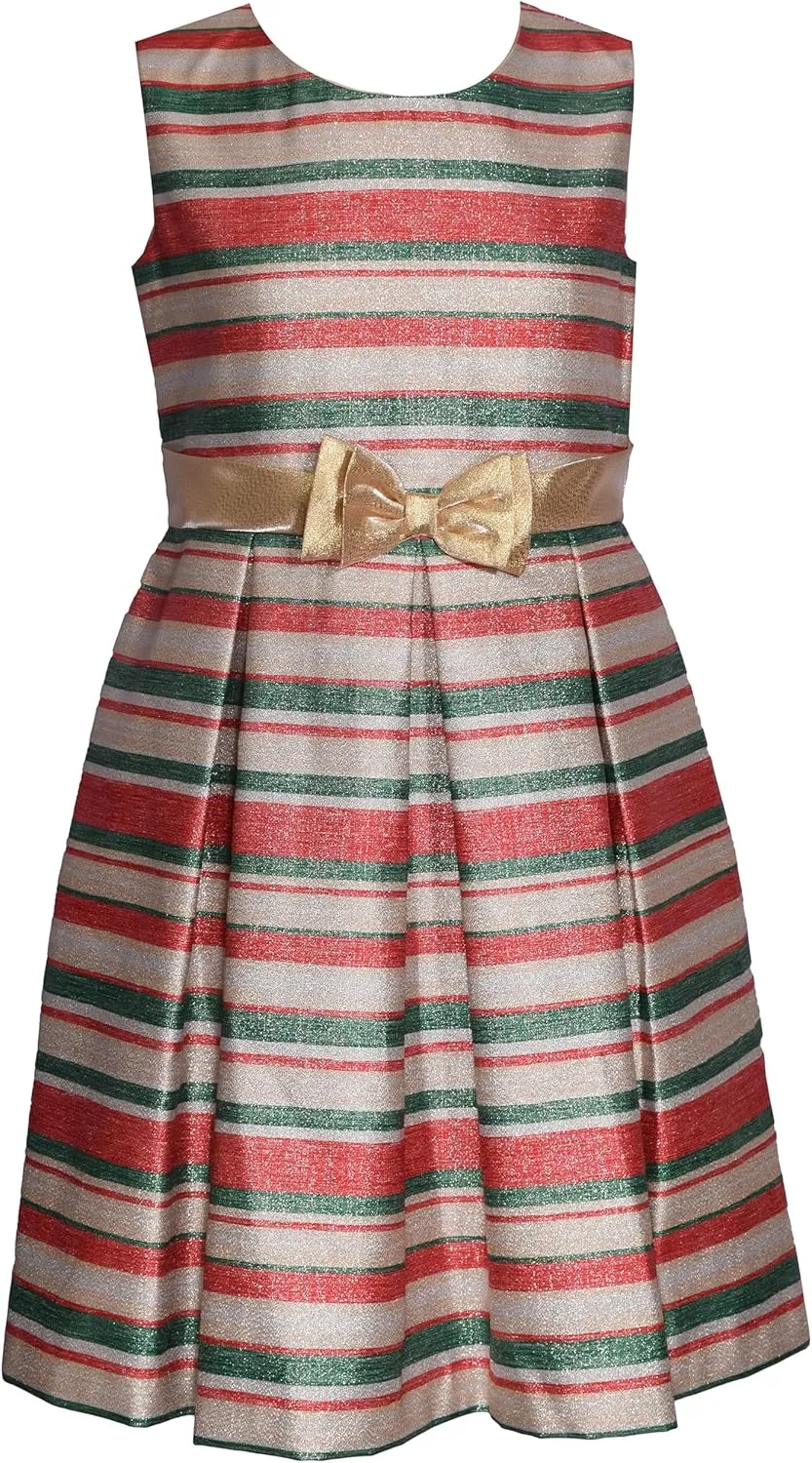 Bonnie Jean Christmas Dress with Red Cardigan for Baby, Toddler, Little and Big Girls
