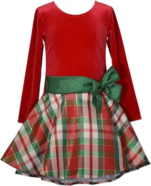 Bonnie Jean Girls 2T-16 Christmas Holiday Velvet Drop Waist Style Dress… (as1, Numeric, Numeric_3, Regular, Red/Green)