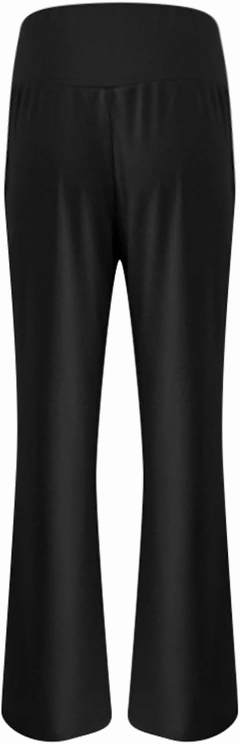 Bootcut Yoga Pants for Women Elastic High Waisted Leggings Tummy Control Pull On Straight Leg Workout Flare Bell Bottoms