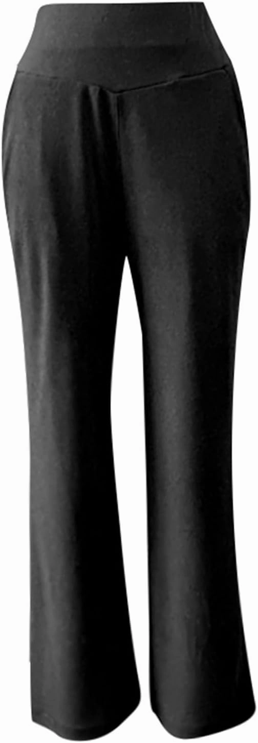 Bootcut Yoga Pants for Women Elastic High Waisted Leggings Tummy Control Pull On Straight Leg Workout Flare Bell Bottoms