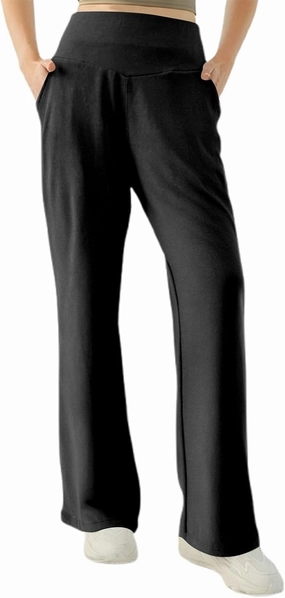 Bootcut Yoga Pants for Women Elastic High Waisted Leggings Tummy Control Pull On Straight Leg Workout Flare Bell Bottoms