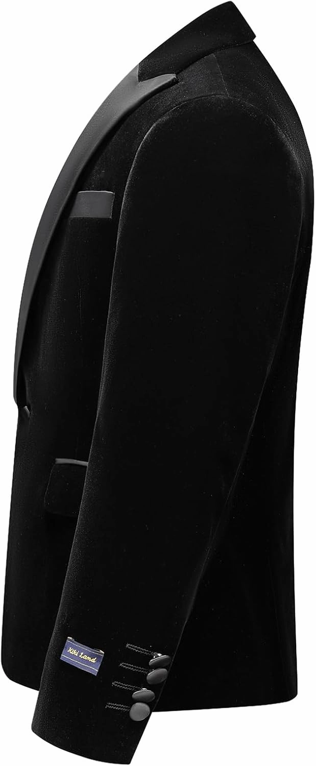 Boys Velvet Tuxedo Suit for Boys Slim Fit Formal Wedding Outfit Suit Size 4-20 Kids 2 Piece Tuxedo Blazer Jacket Suit Set