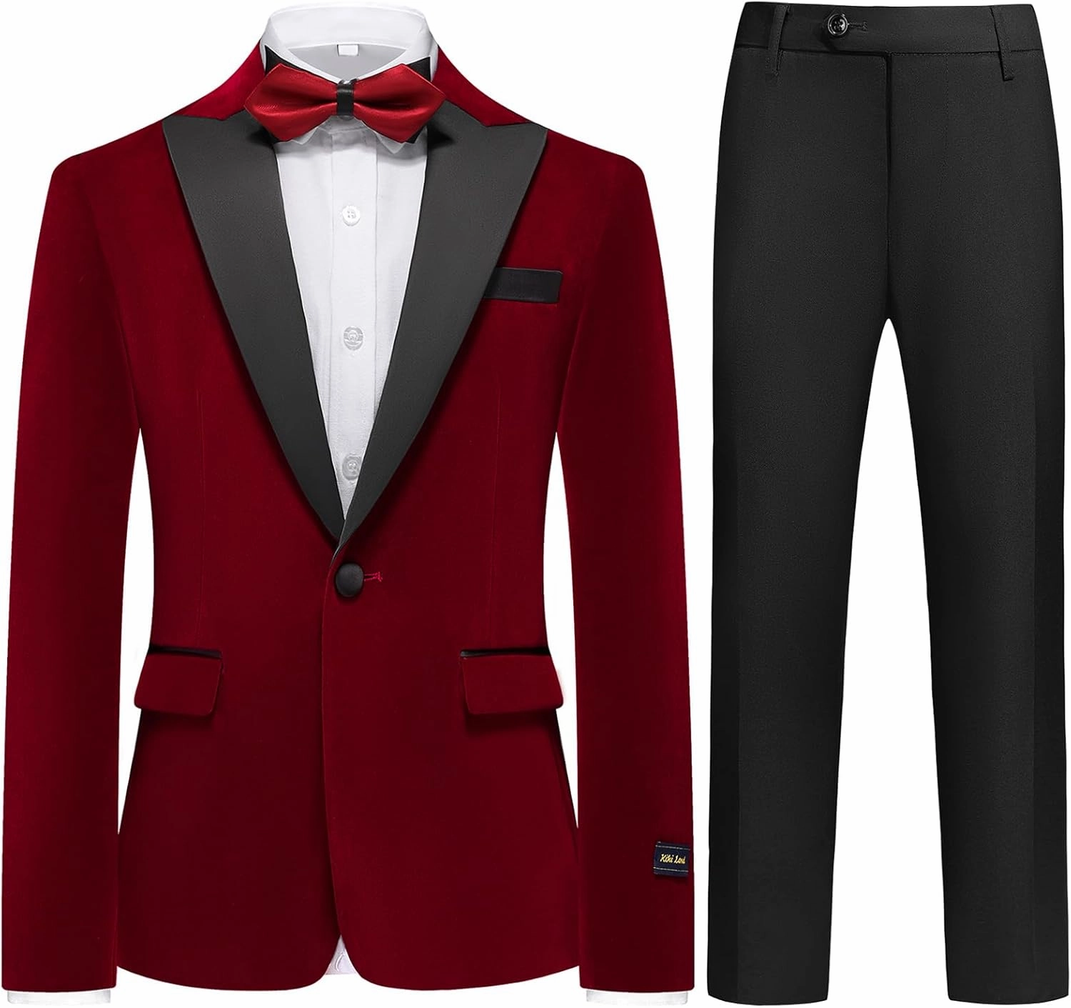 Boys Velvet Tuxedo Suit for Boys Slim Fit Formal Wedding Outfit Suit Size 4-20 Kids 2 Piece Tuxedo Blazer Jacket Suit Set