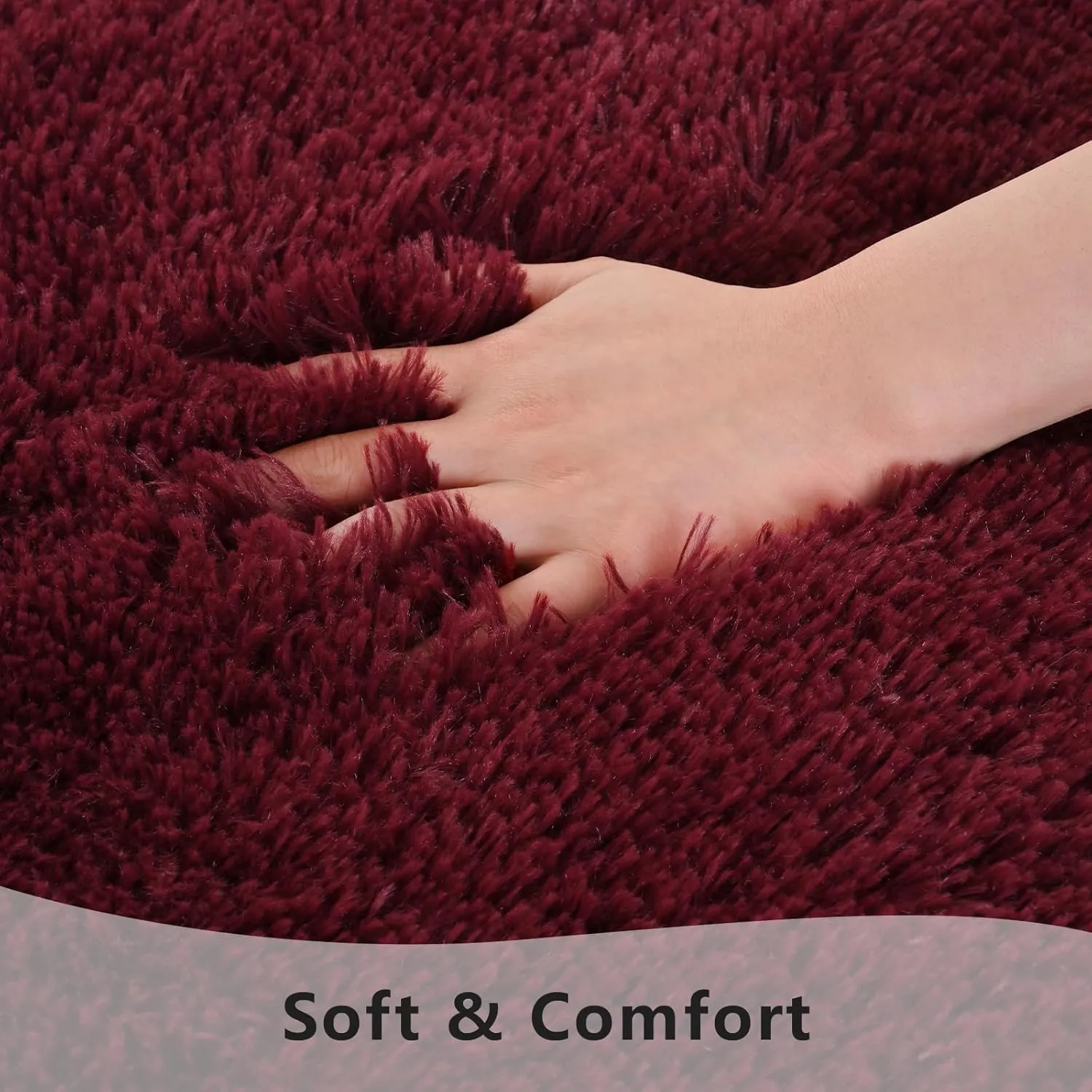 Burgundy Red Area Rugs Fluffy Rug for Bedroom Living Room, 4x6 Feet Indoor Shaggy Carpets, Plush Soft Rug for Kids Room, Furry Rug for Girls Boys Playroom Nursery Room Home Decor