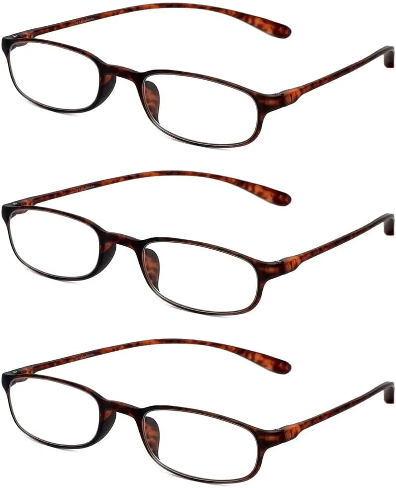 Calabria 718 Flexie Oval Reading Glasses Men/Women Bendable Single Power Readers Flexible Lightweight Durable TR 90 Frame