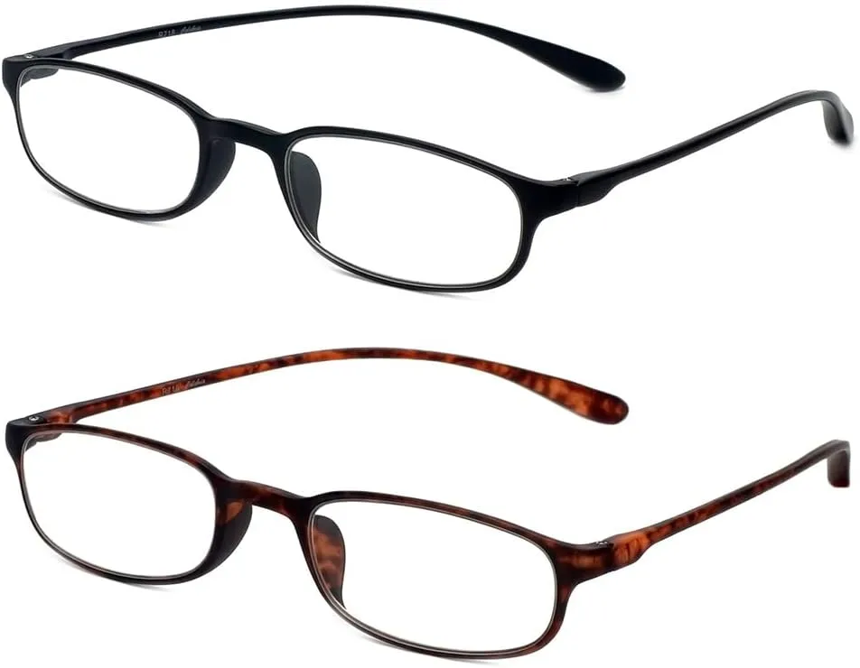 Calabria 718 Flexie Oval Reading Glasses Men/Women Bendable Single Power Readers Flexible Lightweight Durable TR 90 Frame