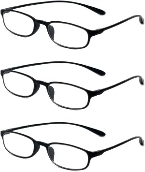 Calabria 718 Flexie Oval Reading Glasses Men/Women Bendable Single Power Readers Flexible Lightweight Durable TR 90 Frame