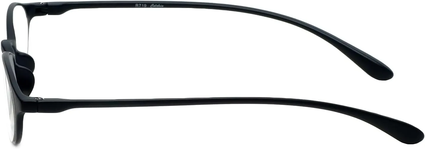 Calabria 719 Flexie Oval Flexible Reading Glasses Men Women Trendy Bendable Readers Lightweight TR 90 Frame Durable Eyeglass