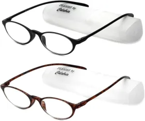 Calabria 719 Flexie Oval Flexible Reading Glasses Men Women Trendy Bendable Readers Lightweight TR 90 Frame Durable Eyeglass