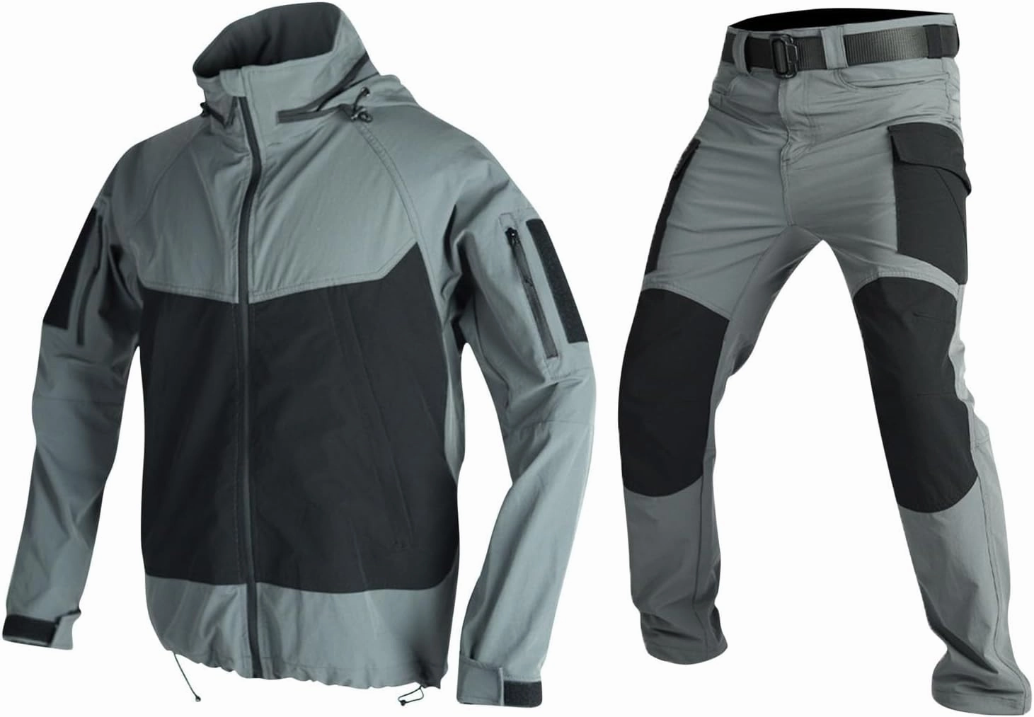 Cambkatl Mens Colorblock Waterproof Tracksuits Long Sleeve Full Zipper Hoodies Jacket with Hiking Pants Outdoor Jogging Suits