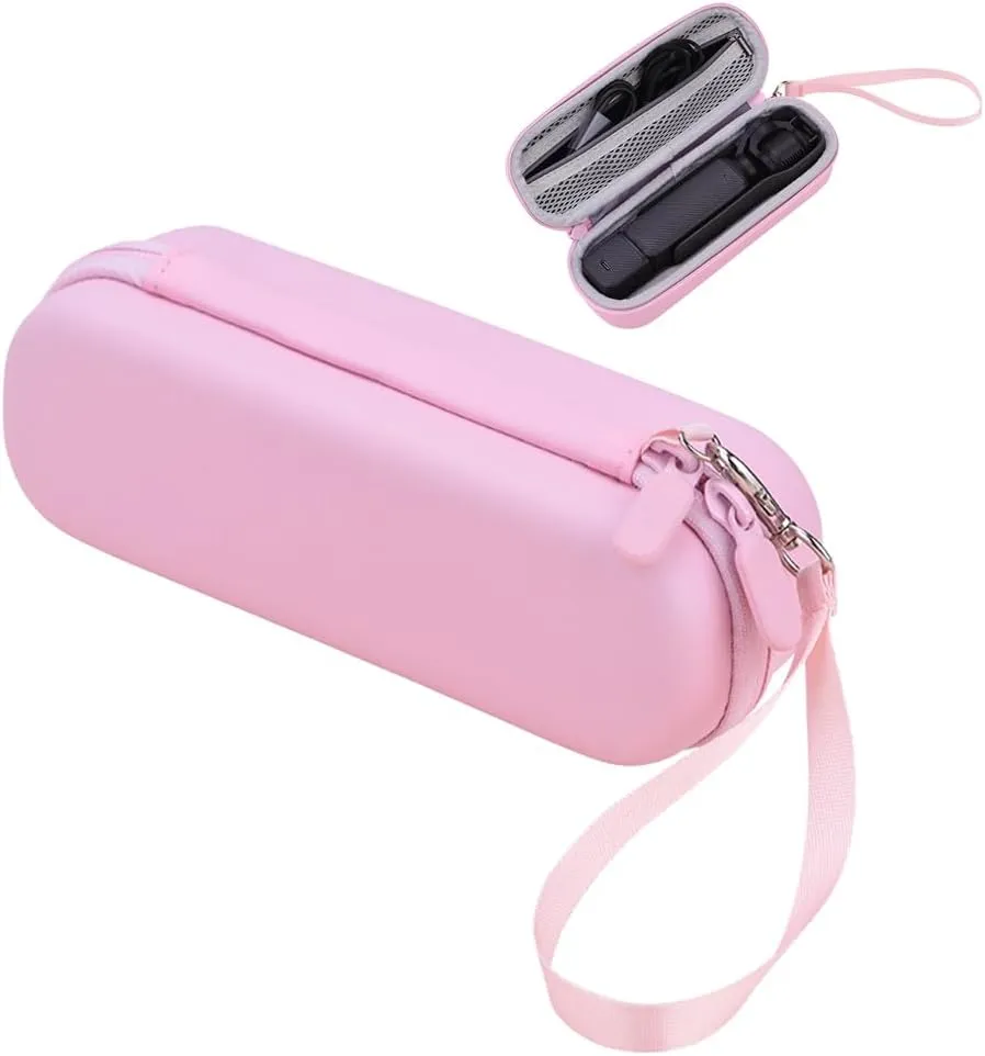 CAPART Portable Carrying Case for DJI OSMO Pocket 3 and 1/4" Thread Handle, Carrying Bag Hard Shell Storage Case Protective Case for Travel (Pink)