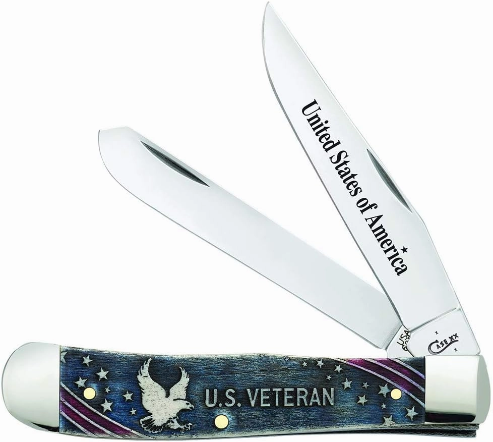 Case WR XX Pocket Knife United States Veterans Trapper Gift Set Item #16300 - (6254 SS) - Length Closed: 4 1/8 Inches