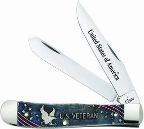 Case WR XX Pocket Knife United States Veterans Trapper Gift Set Item #16300 - (6254 SS) - Length Closed: 4 1/8 Inches