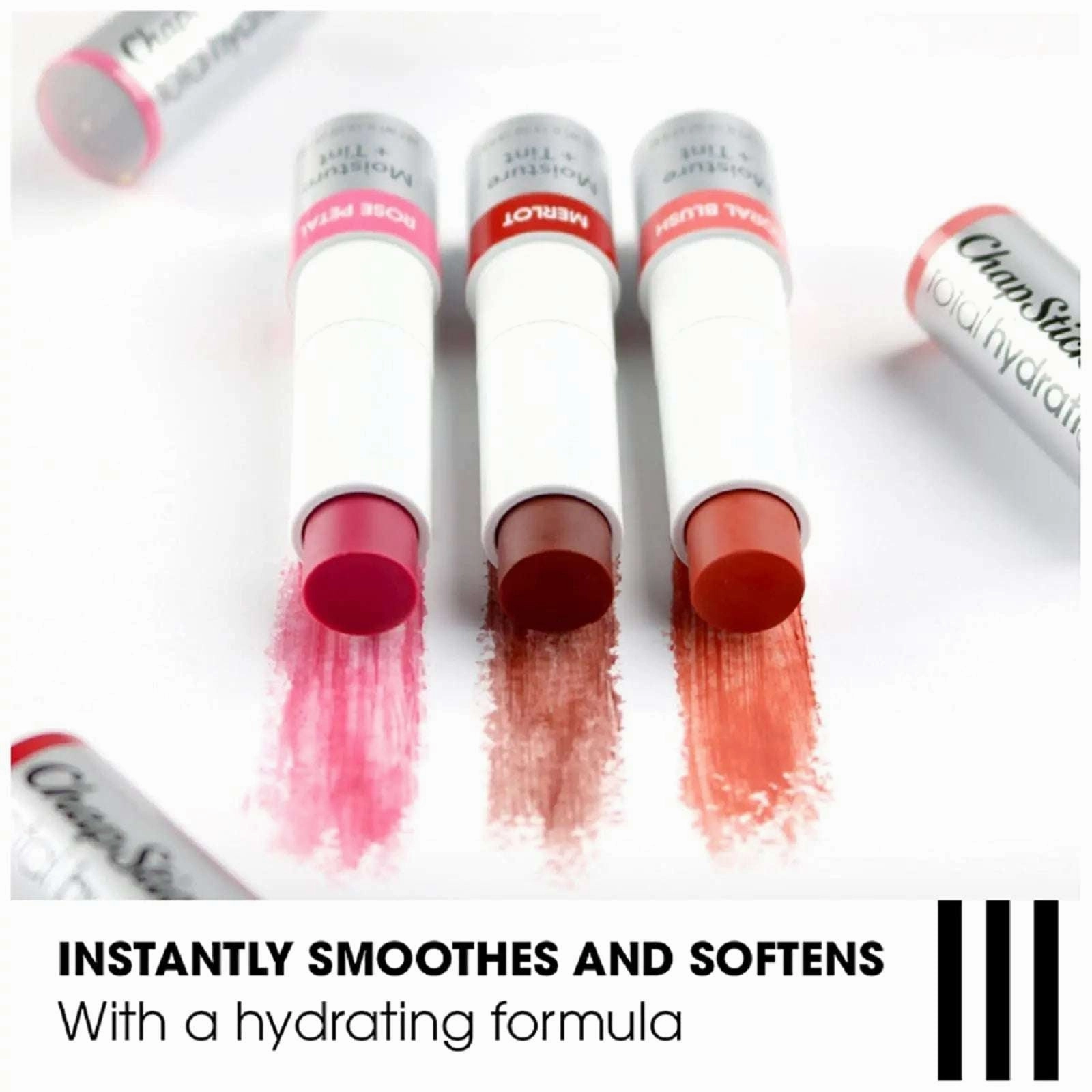 ChapStick Total Hydration Moisture   Tint Flaunt It Fuchsia Tinted Lip Balm Tube, Tinted Moisturizer - 0.12 Oz