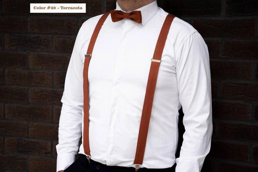 Charming Blush Pink Adjustable Linen Bow Tie - Perfect for Wedding Party