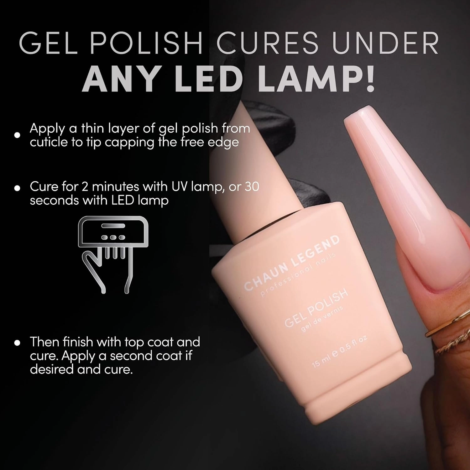 ChChaun Legend UV Gel Nail Polish, 0.5 Ounce Long Lasting Salon Quality, Bubble Free Professional Manicures, Quick Dry High Shine, Velvet Touch LG5028 (mauve pink)