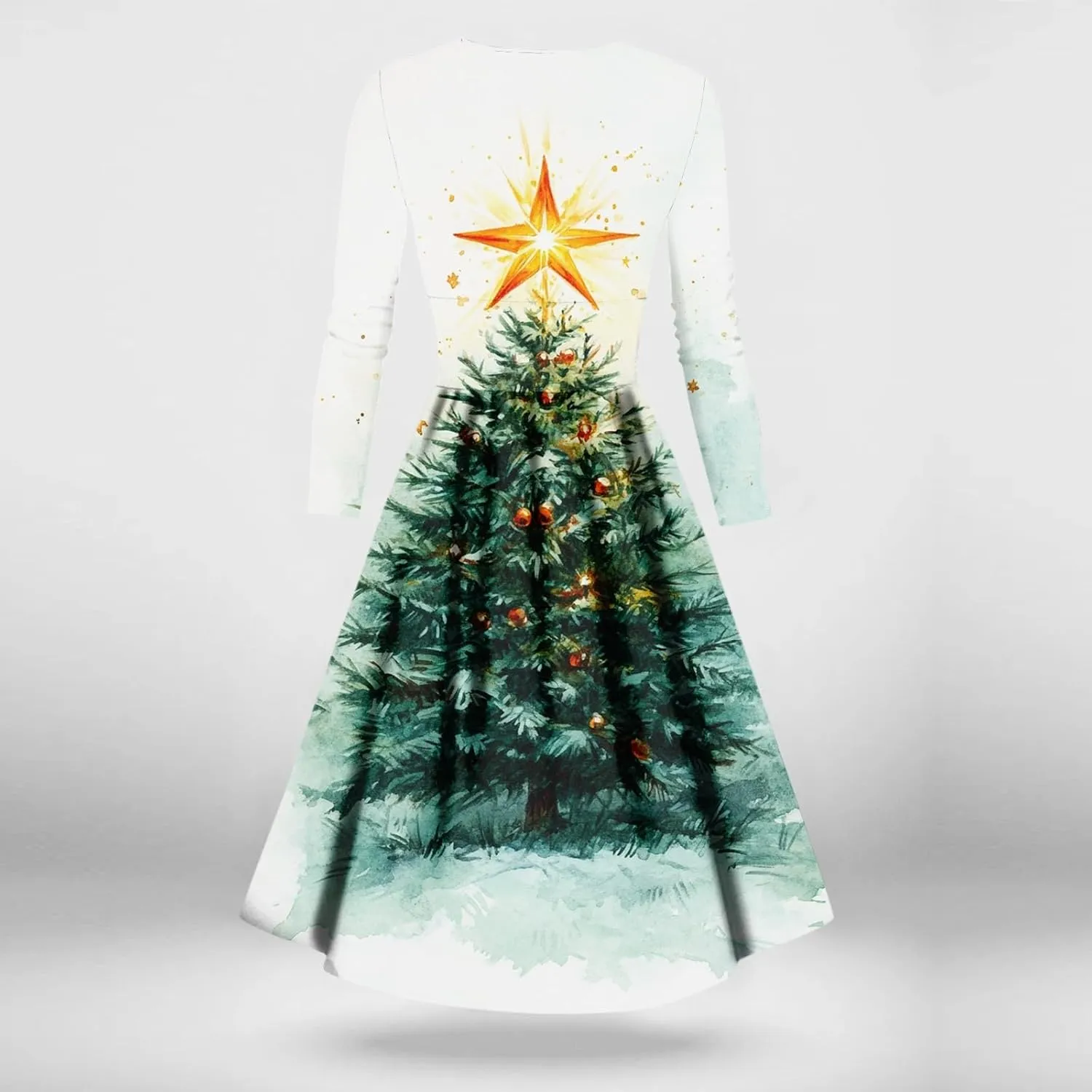 Christmas Dresses for Women 2024 Casual Christmas Letter Print Elegant Dress Long Sleeve V Neck Sexy Party Dress