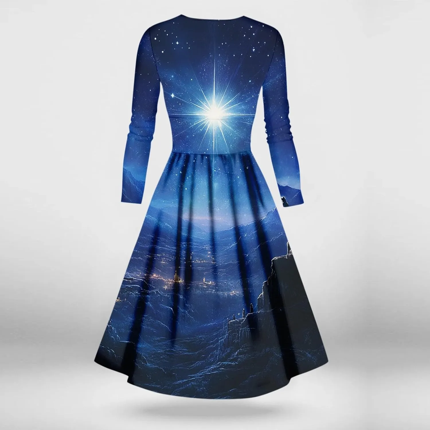 Christmas Dresses for Women 2024 Casual Christmas Letter Print Elegant Dress Long Sleeve V Neck Sexy Party Dress