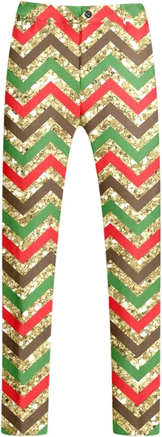 Christmas Suit for Men 2 Piece trajes navideños para Hombre Funny Snowflake Print Holiday Party Suits Festive Outfits