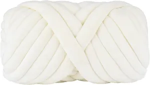 Chunky Cotton Yarn for Arm Knitting Crochet Super Saver Jumbo Giant Bulky Premier Yarn for Making Pets House Blanket (Light Beige)