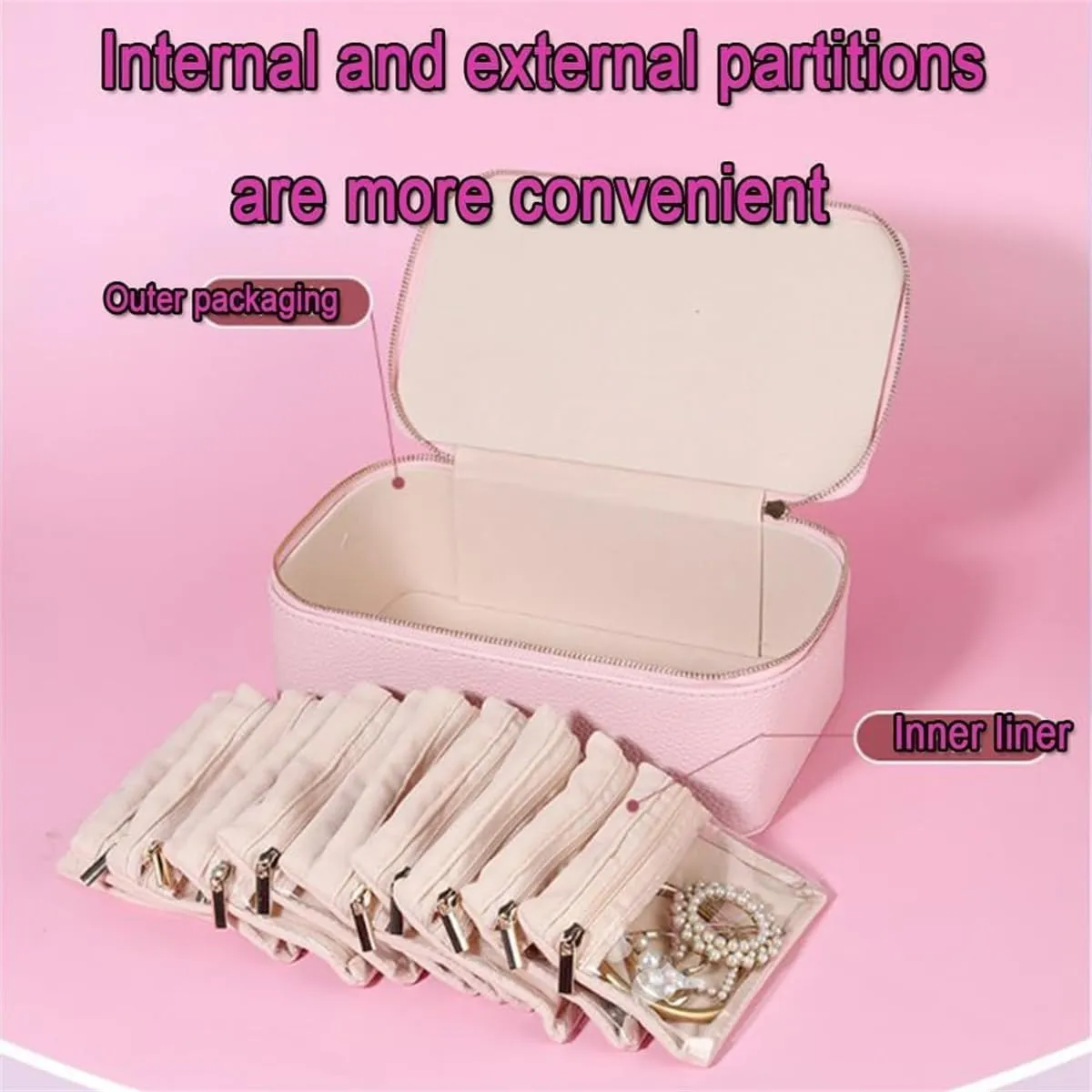 Circulatne Travel Jewelry Box with Small Pouches, Portable PU Leather Jewelry Organizer Box with 12 Velvet Pouches for Girls Womens Earring, Necklace, Rings, Bracelets (Yellow)