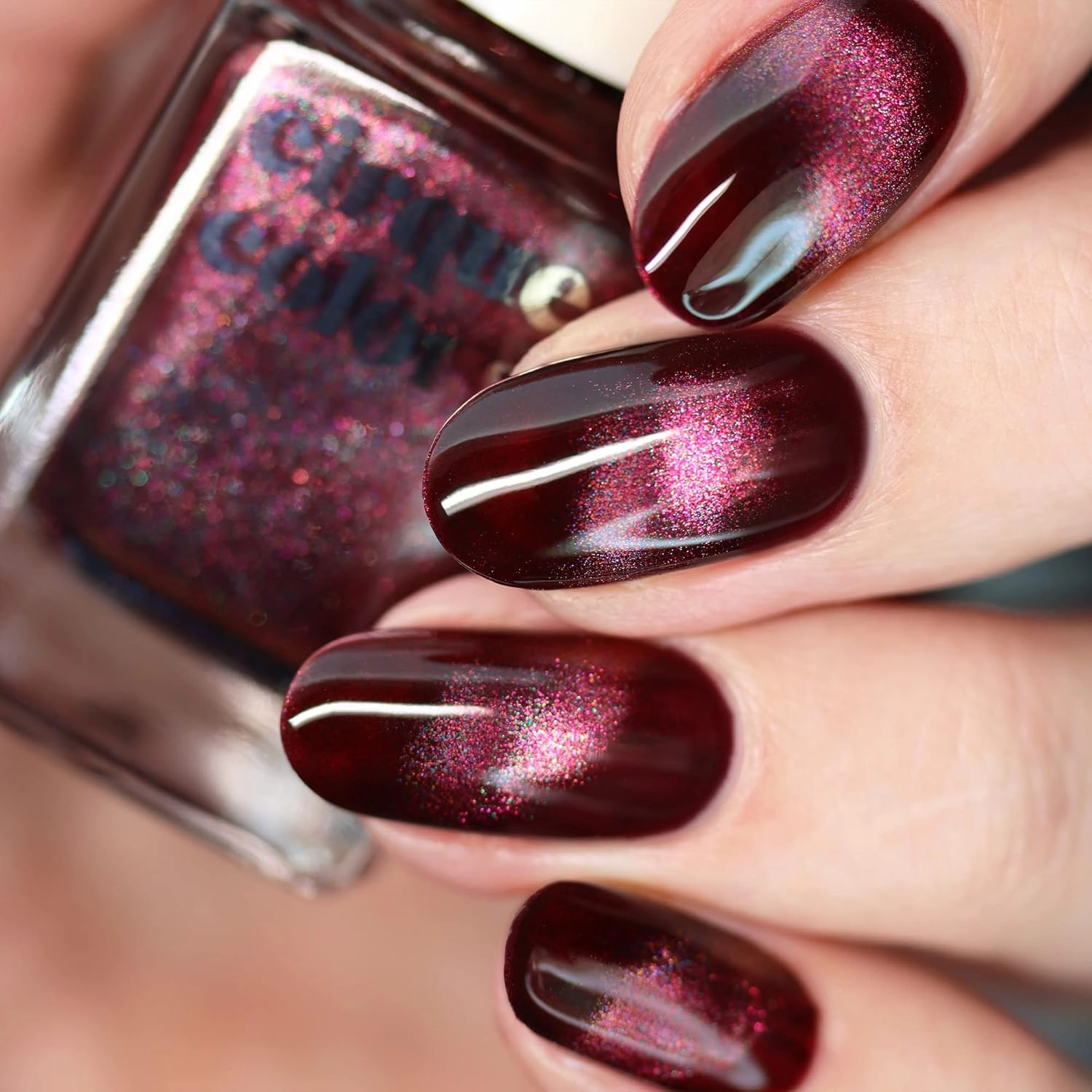 Cirque Colors Kinetic - Burgundy Red Magnetic Multichrome Nail Polish - 0.37 Fl Oz (11 mL) - Vegan & Cruelty-Free