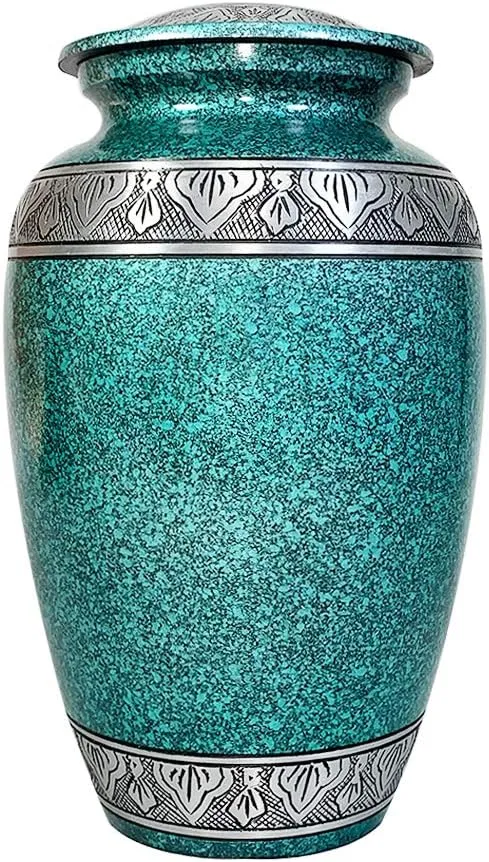 Classic Cars Cremation Urn for Human Ashes in Multiple Colors and Styles, Personalized Funeral Urn with Velvet Bag (Bluish Green)