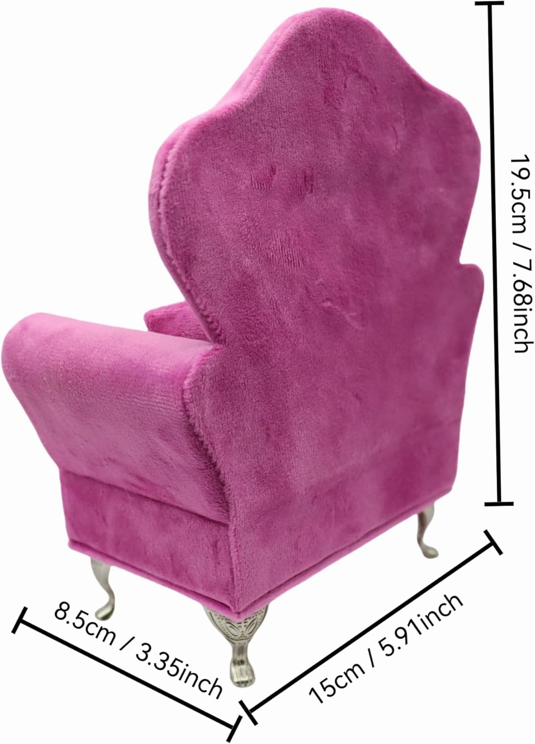 CONCISE Miniature Dollhouse Accessories Dollhouse Furniture 1/6 Scale Sofa Pink Jewelry Box Women Velvet Storage Jewelry Box