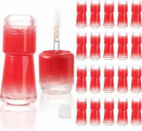 COSIDEA 20pcs Empty Cute Mushroom Shape Red lip gloss tube 4ml 0.13oz with wand Lipgloss tubes containers for lip oil packing