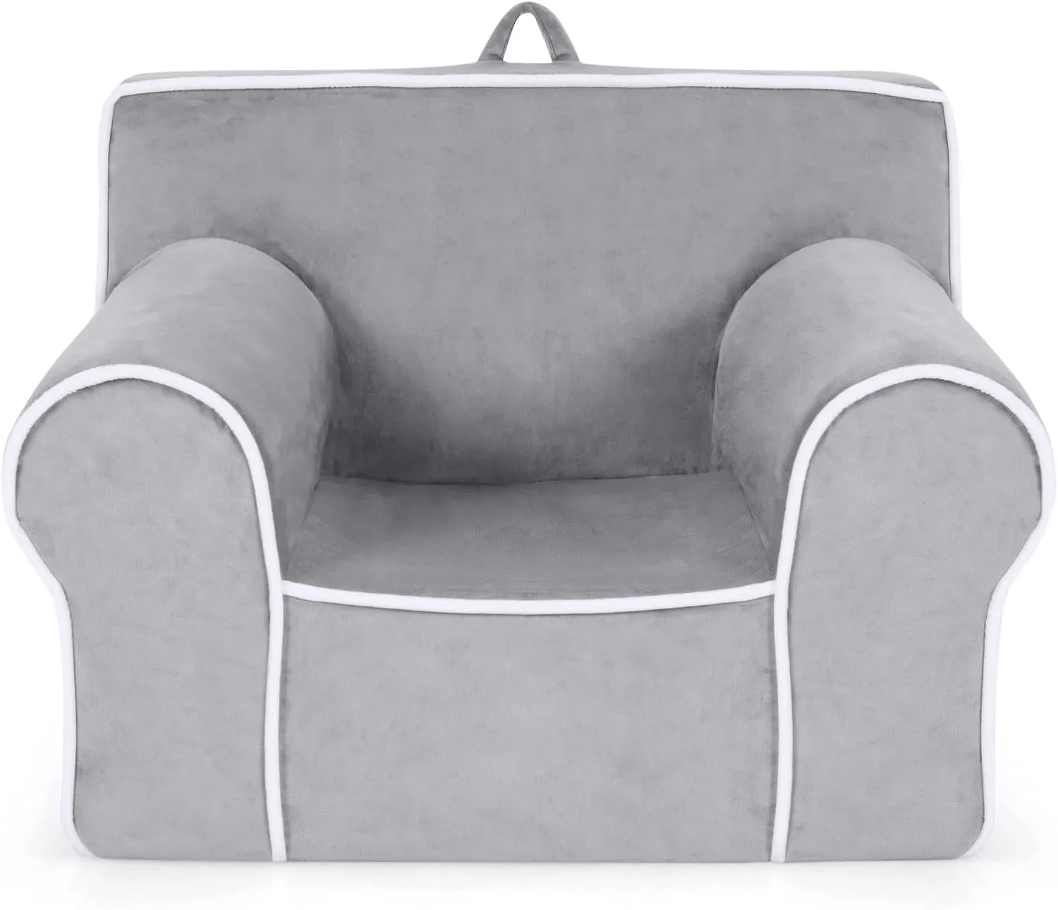 Costzon Kids Couch, Toddler Soft Sofa Chair w/Removable & Washable Velvet Surface for Preschool, Play Room, Nursery, Kindergarten, Toddler Sofa Couch for 0-5 Year Old Boys Girls Birthday Gift (Gray)