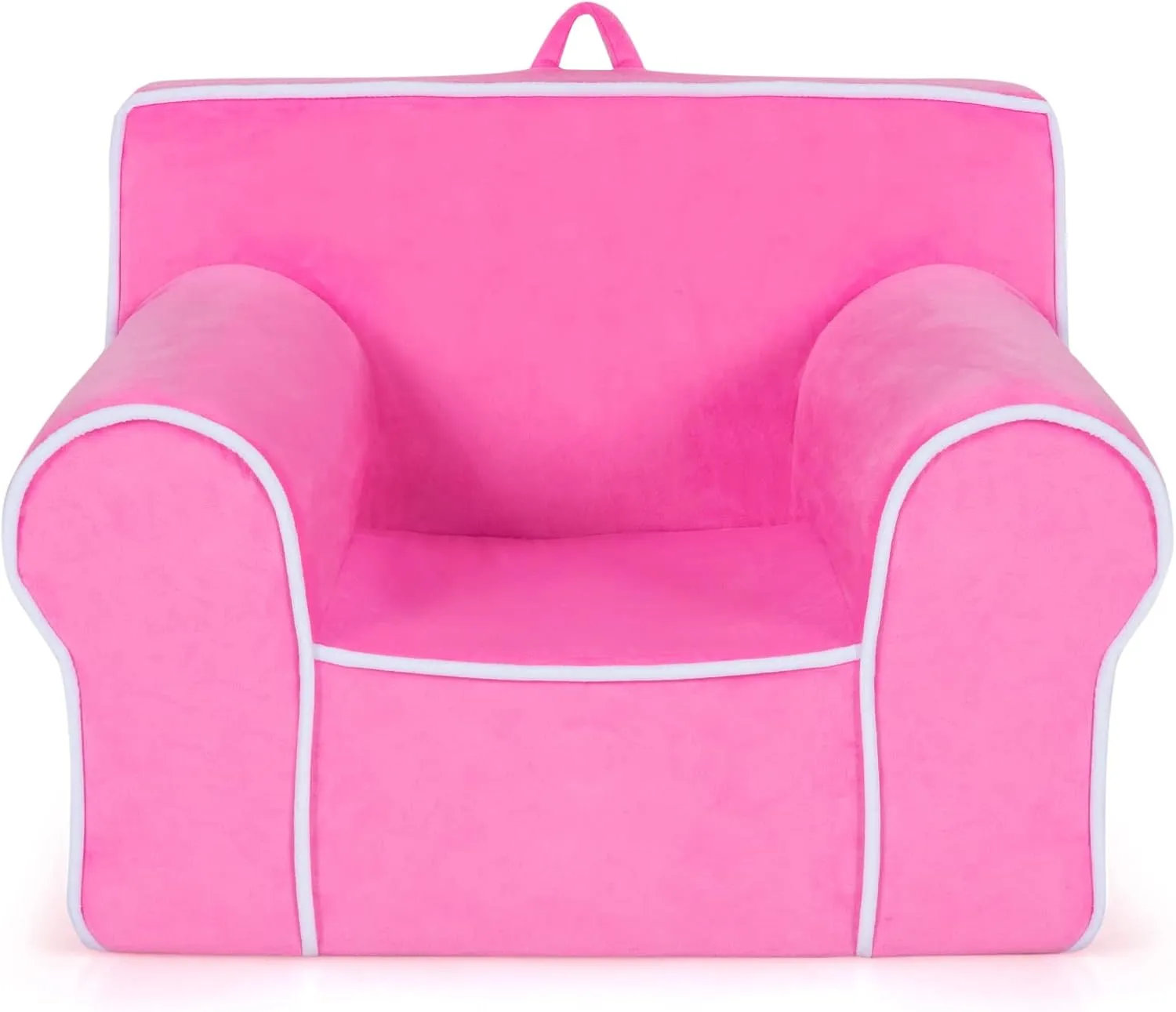 Costzon Kids Couch, Toddler Soft Sofa Chair w/Removable & Washable Velvet Surface for Preschool, Play Room, Nursery, Kindergarten, Toddler Sofa Couch for 0-5 Year Old Boys Girls Birthday Gift (Pink)