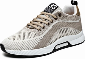 Couple Men's Elevator Casual Mesh Trainers Lightweight Breathable Lace Up Sports Shoes with Hidden Lift Heel for Men 10 Cm Vintage Sneaker