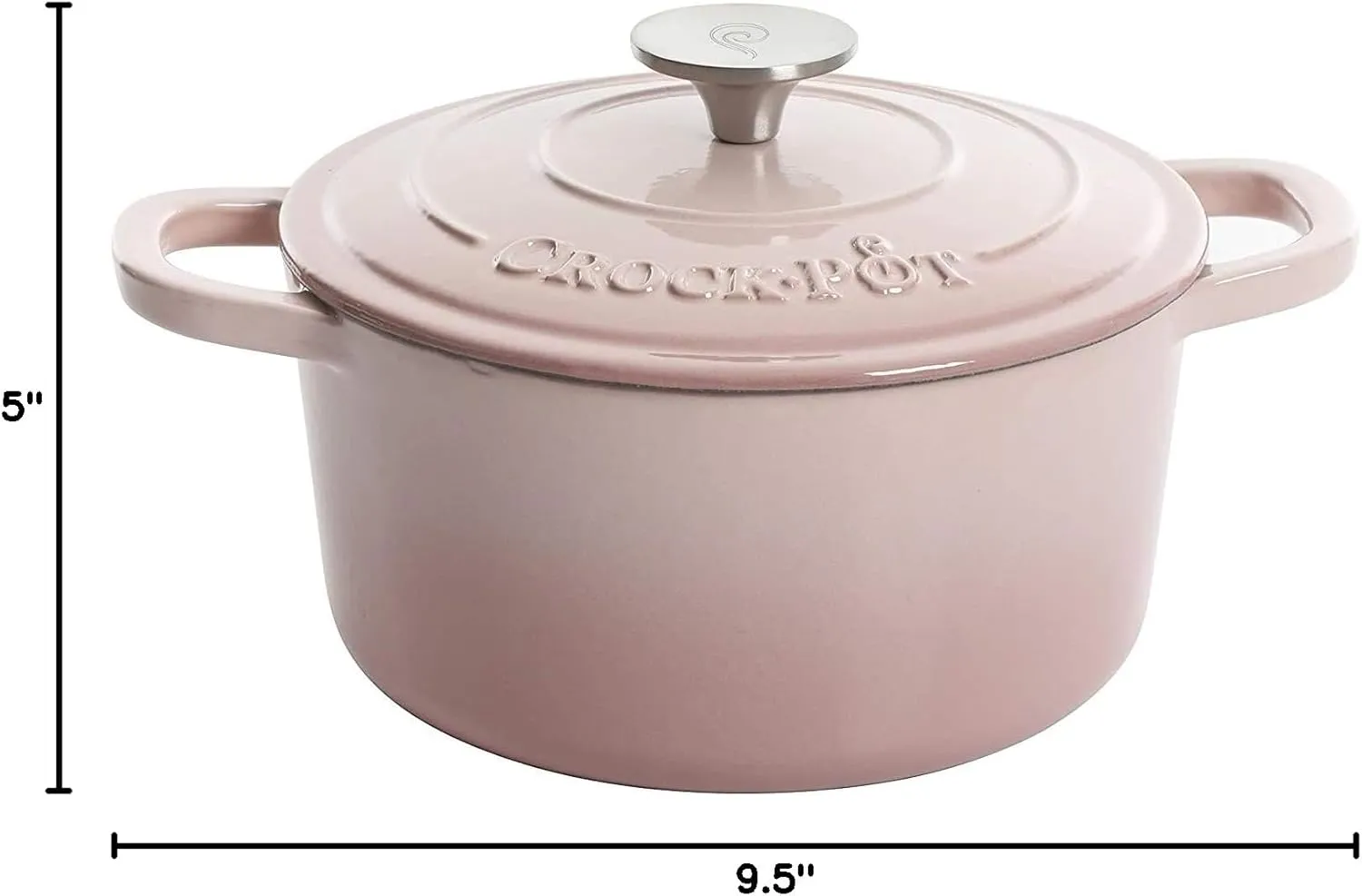 Crock-Pot Artisan Round Enameled Cast Iron Dutch Oven, 5-Quart, Blush Pink