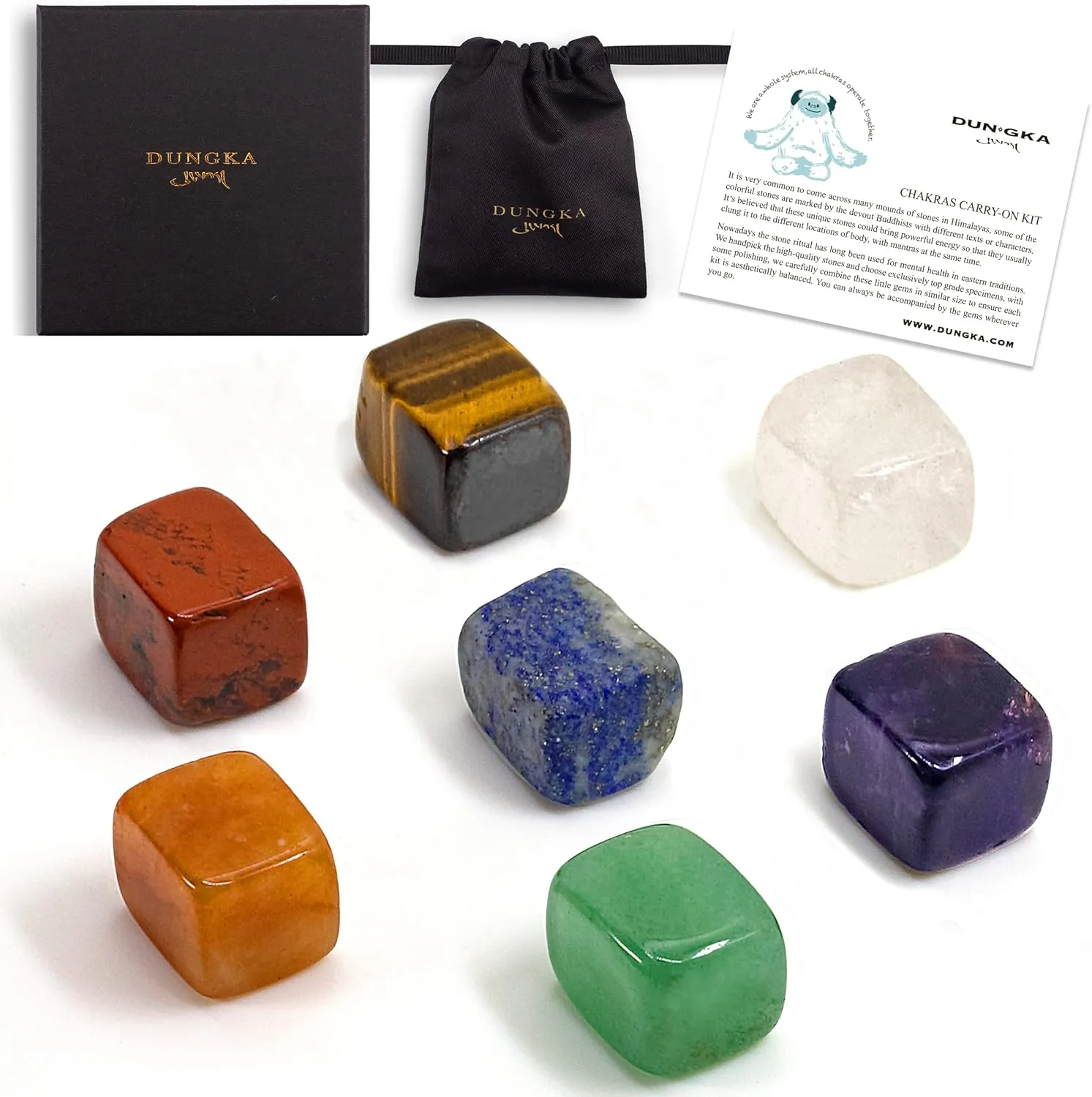 Crystals and Healing Stones Premium Kit in Gift Box - 7 Chakra Stones Healing Crystals Set, Rose Quartz, Amethyst Cluster, Quartz Points, Chakra Pendulum