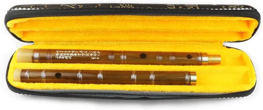 D Key Dizi Bitter Bamboo Flute for Beginners with Free Membrane & Glue & Protector Set Traditional Chinese Instrument（Key of D/Bitter Bamboo）