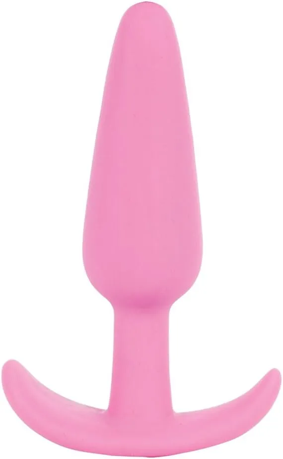 Doc Johnson Mood - Naughty 1 - Silicone Anal Plug - Medium - 3.9 in. Long and 1 in. Wide - Tapered Base for Comfort Between The Cheeks - Medium - Pink
