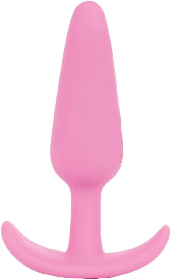 Doc Johnson Mood - Naughty 1 - Silicone Anal Plug - Small - 3.3 in. Long and 0.8 in. Wide - Tapered Base for Comfort Between The Cheeks - Small - Pink