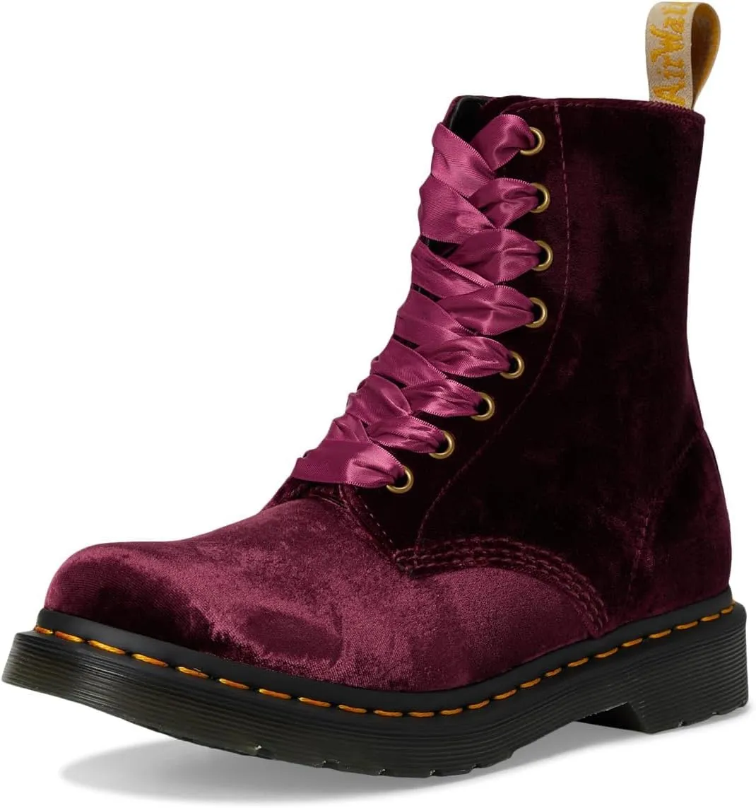 Dr. Martens Women's Vegan 1460 Pascal Velvet 8 Eye Boot Fashion