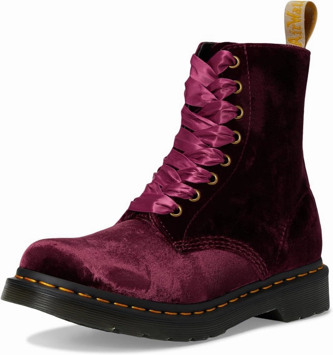 Dr. Martens Women's Vegan 1460 Pascal Velvet 8 Eye Boot Fashion