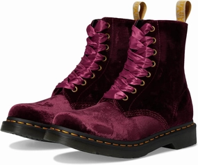 Dr. Martens Women's Vegan 1460 Pascal Velvet 8 Eye Boot Fashion