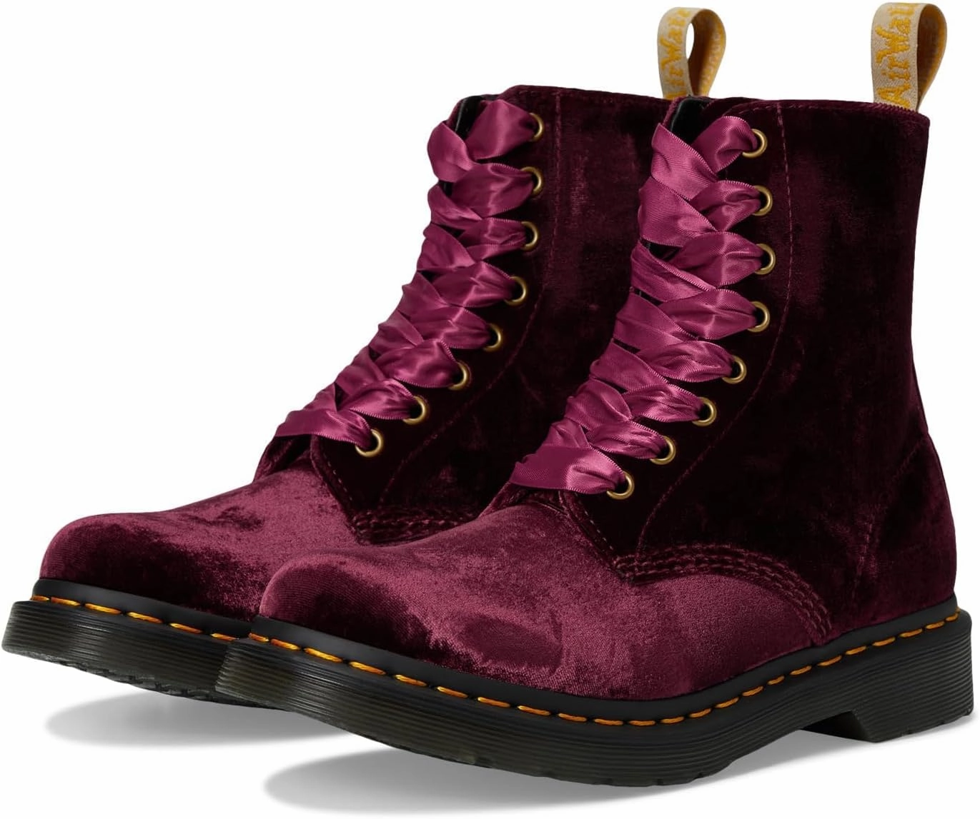 Dr. Martens Women's Vegan 1460 Pascal Velvet 8 Eye Boot Fashion