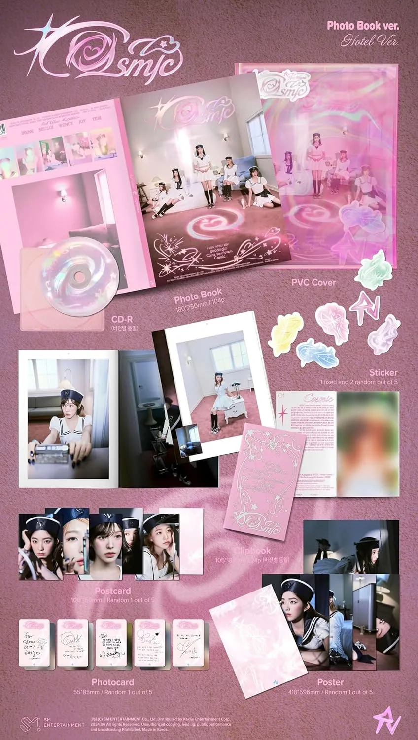Dreamus Cosmic (Photobook ver.) Red Velvet Album [Hotel   Midnight (2 ver) Full Album Set] Pre Order Benefits BolsVos K-POP Inspired Freebies