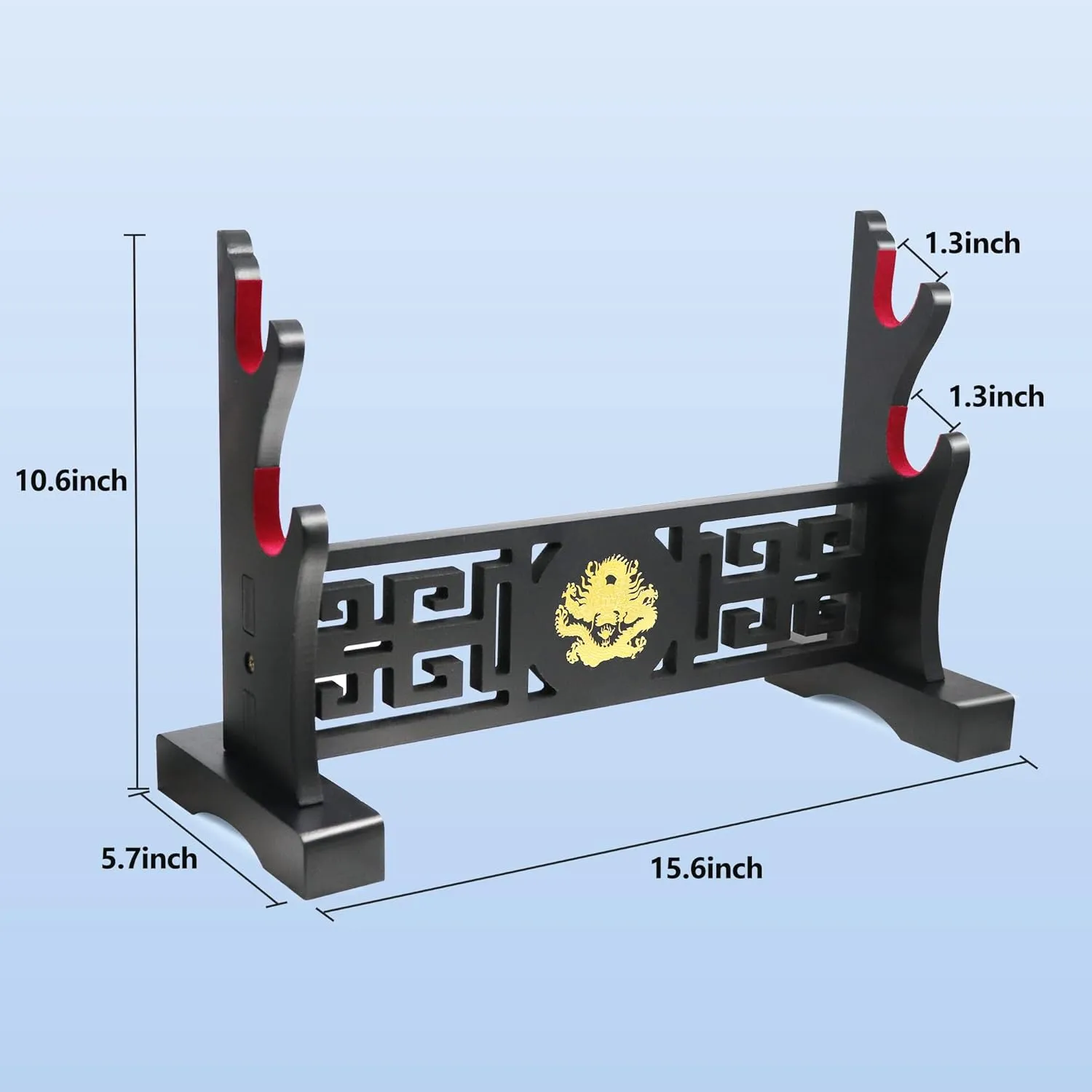 Eforlife Padded Sword Stand Display Velvet Protect Sword Rack Katana Genji Japanese Samurai Blade Gladius Templar Medieval Sword Stand Holder - Dragon
