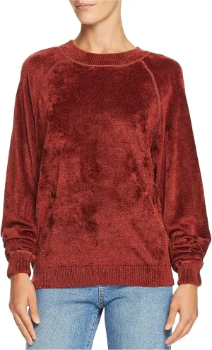 Elizabeth and James Womens Velvet Sweatshirt, Red, Medium