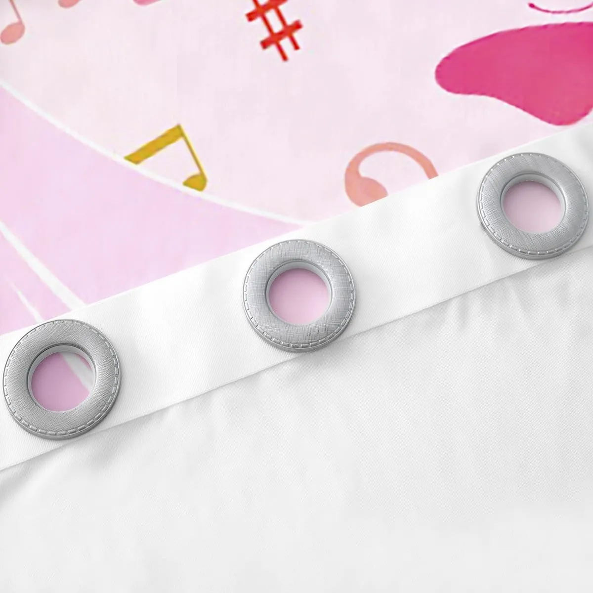 Erosebridal Music Note Curtains & Drapes,Guitar Headphones Singer Curtains for Girls Women Kids,Pink Disco Ball Window Curtains for Bedroom,Musical Themed Window Treatments 2 Panels 42" Wx63 L